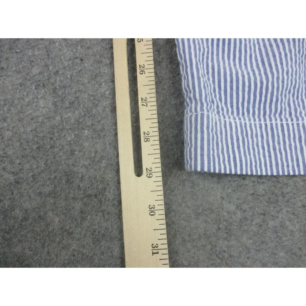 Polo Ralph Lauren Pants Mens 38x30 Blue Striped Seersucker Chambray Stretch Fit